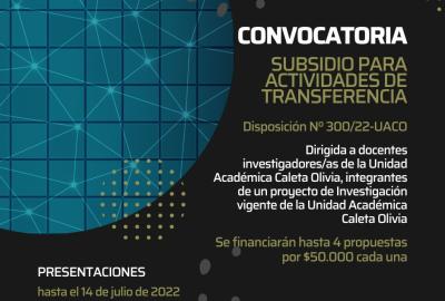 Flyer convocatoria Actividades de transferencia